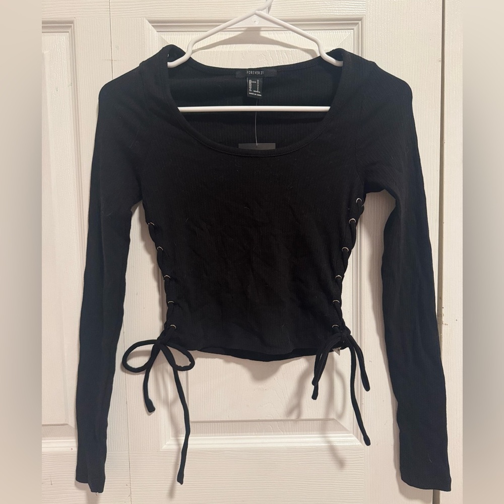 Forever 21 black lace up to